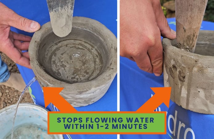 Simply apply Hydrostop to the leak and it will stop