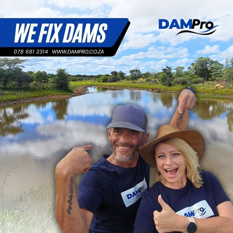 Ryan Heystek and Belinda Labuschagne from DamPro provide solutions to seal earth dams.